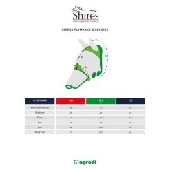 Shires Fliegenmaske Mit Ohren Mesh Schwarz -Reitsportbedarf maattabel vliegenmaskers shires.0add1e 1