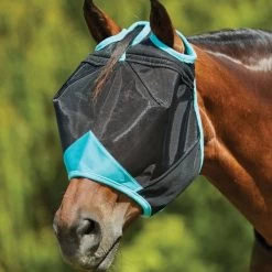 Weatherbeeta Fliegenmaske Comfitec Deluxe Fine Mesh Navy/Türkis -Reitsportbedarf wb 1006938000 blackturquoise wb fly mask image hero null.60e7bb